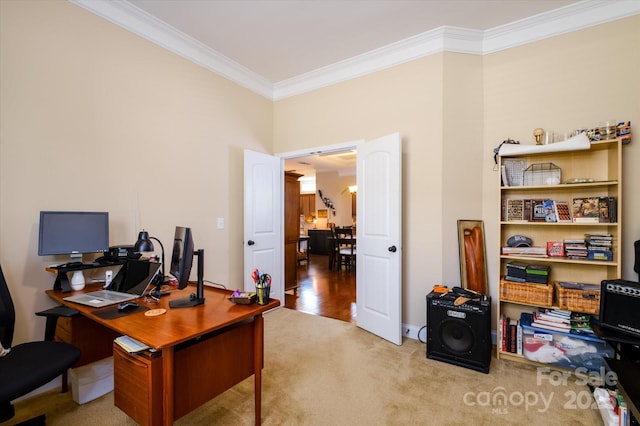 9122 Carneros Creek Rd Unit 25, Charlotte, NC 28214 - office area with crown molding and carpet