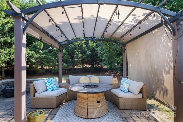 9122 Carneros Creek Rd Unit 25, Charlotte, NC 28214 - view of patio / terrace featuring an outdoor fire pit and a pergola