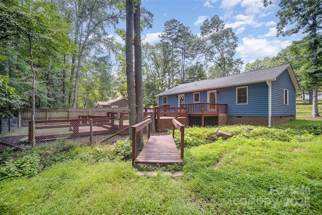 256 Timberland Loop, Mooresville, NC 28115 - rear view of house with crawl space, a deck, and a shingled roof