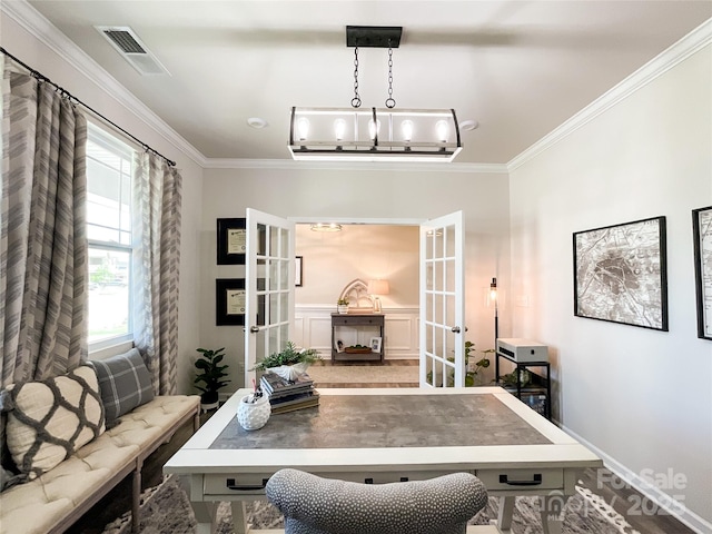 1024 Laggan Ln Unit 255, Indian Trail, NC 28079 - home office with french doors and ornamental molding