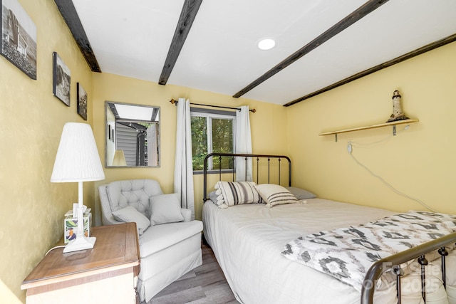 19 Timbers Edge Ln, Fairview, NC 28730 - bedroom with wood finished floors, vaulted ceiling, and recessed lighting