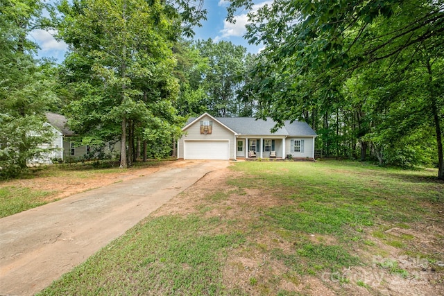 2108 Gambrel Way, Monroe, NC 28112 - view of front of home with concrete driveway, an attached garage, and a front yard
