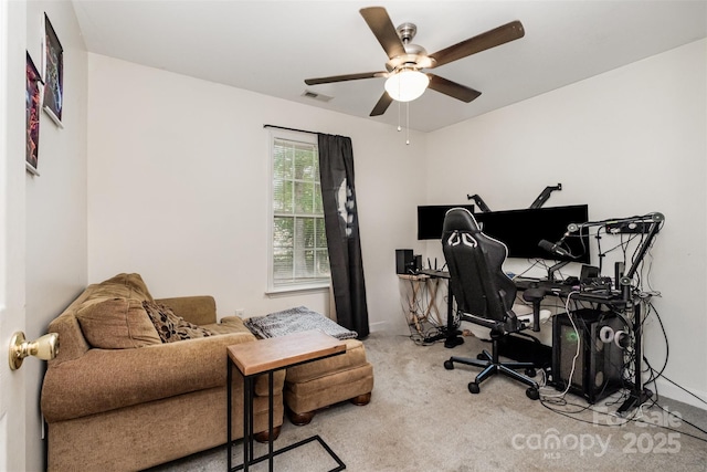 2108 Gambrel Way, Monroe, NC 28112 - office area featuring carpet and ceiling fan