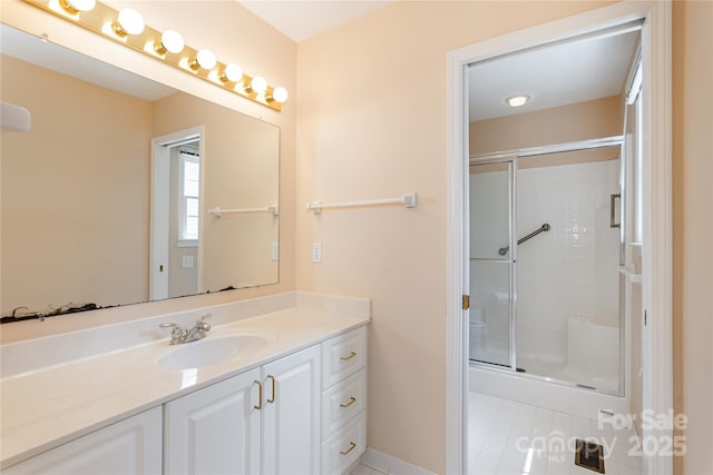 1105 Citation Cir, Hendersonville, NC 28739 - bathroom featuring vanity and a stall shower