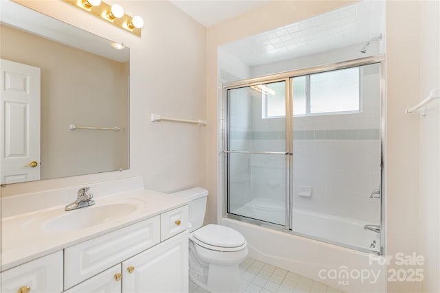 1105 Citation Cir, Hendersonville, NC 28739 - full bathroom with vanity, shower / bath combination with glass door, and tile patterned floors