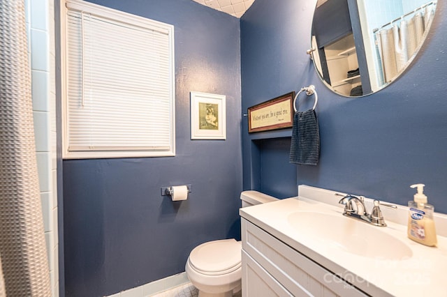 2035 Kool Park Rd NE, Hickory, NC 28601 - full bathroom with a shower with shower curtain, vanity, and tile patterned flooring