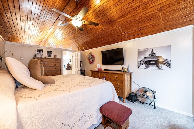 2035 Kool Park Rd NE, Hickory, NC 28601 - carpeted bedroom with wood ceiling and ceiling fan