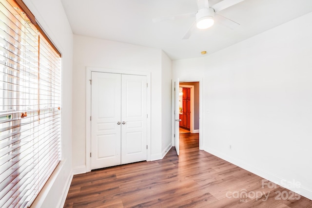 4525 Chestwood Ct, Rock Hill, SC 29732 - unfurnished bedroom featuring wood finished floors, a closet, and ceiling fan