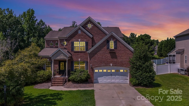 4525 Chestwood Ct, Rock Hill, SC 29732 - view of front of house featuring an attached garage, concrete driveway, and brick siding