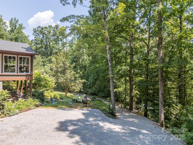 85 Red Bird Rd, Tryon, NC 28782 - view of patio / terrace featuring a forest view