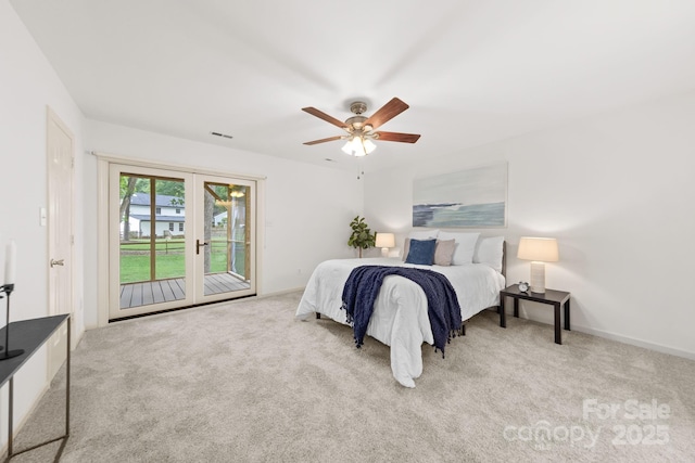8806 Golf Ridge Dr, Charlotte, NC 28277 - carpeted bedroom with access to outside and ceiling fan
