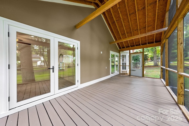 8806 Golf Ridge Dr, Charlotte, NC 28277 - unfurnished sunroom featuring french doors