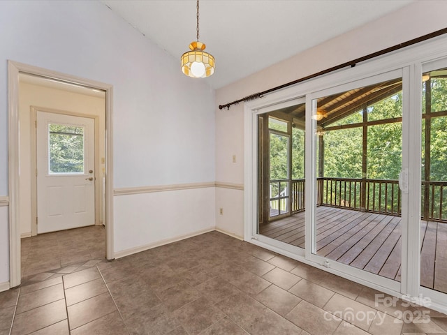 4601 Bournewood Ln, Charlotte, NC 28226 - entryway featuring vaulted ceiling, healthy amount of natural light, and tile patterned flooring