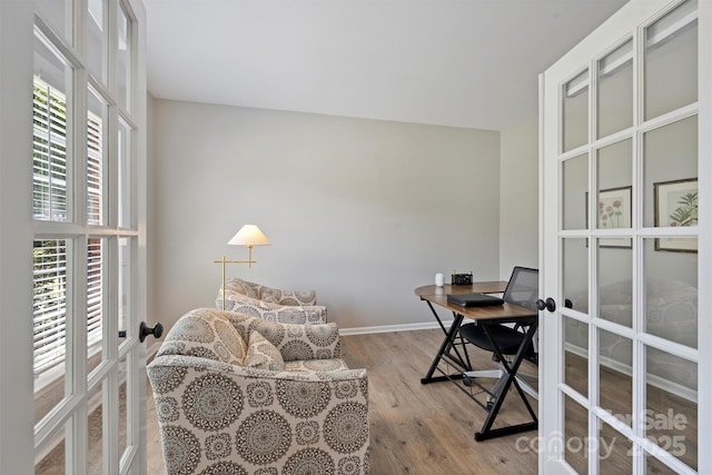 7930 Lancken Dr, Charlotte, NC 28277 - home office featuring french doors and wood finished floors