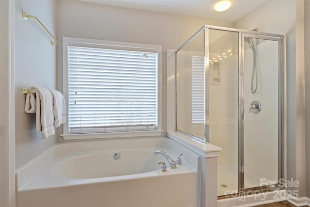7930 Lancken Dr, Charlotte, NC 28277 - bathroom featuring a stall shower and a garden tub