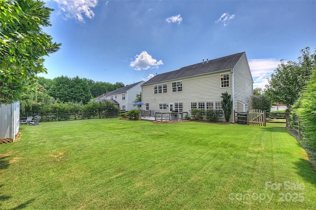 7930 Lancken Dr, Charlotte, NC 28277 - back of house featuring a fenced backyard and a wooden deck