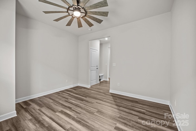 4502 Bright Rd, Charlotte, NC 28214 - spare room with ceiling fan and wood finished floors