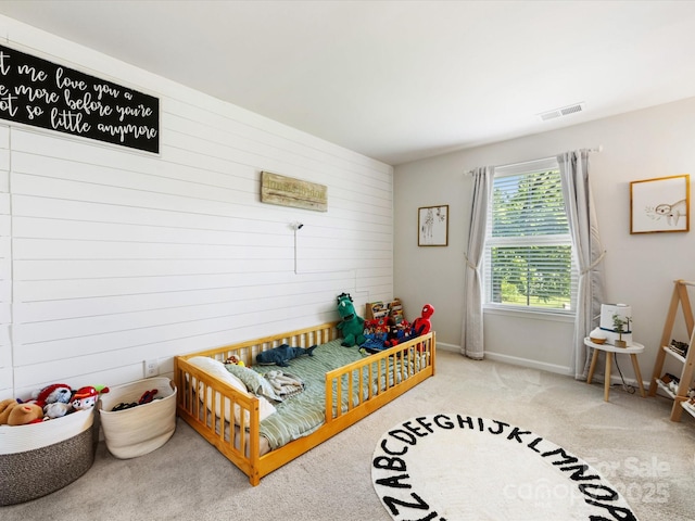 510 Park Meadows Dr, Matthews, NC 28104 - bedroom with carpet floors and wooden walls