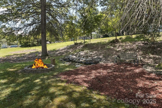 39 Nix Rd, Hendersonville, NC 28792 - view of yard featuring a fire pit