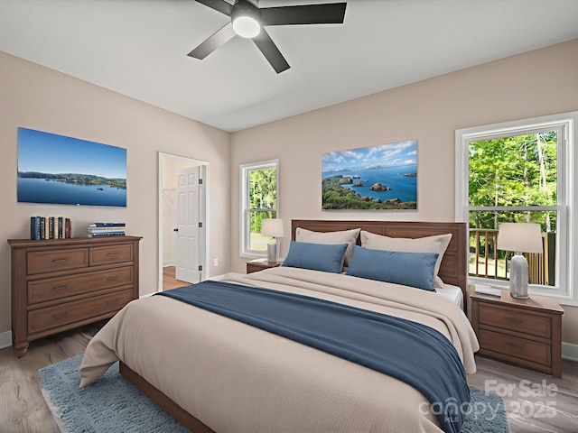 205 S Hill Ave, Albemarle, NC 28001 - bedroom with light wood-type flooring and a ceiling fan