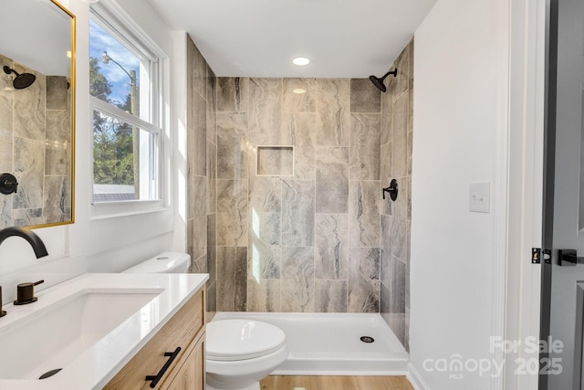 250 Franklin Ave NW, Concord, NC 28025 - bathroom with vanity and tiled shower