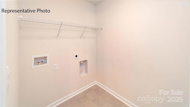 9223 Poquoson Dr, Gastonia, NC 28056 - laundry area with washer hookup, electric dryer hookup, and light flooring