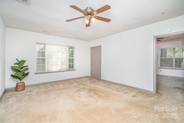 3630 Melrose Cottage Dr, Matthews, NC 28105 - carpeted empty room featuring ceiling fan, a textured ceiling, and a smoke detector