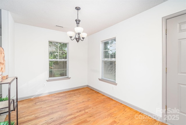 3630 Melrose Cottage Dr, Matthews, NC 28105 - spare room featuring plenty of natural light, light wood-style floors, a chandelier, and a baseboard heating unit