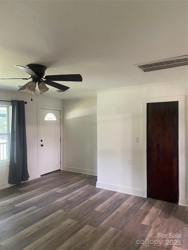 576 Morrow Motor Rd, Forest City, NC 28043 - foyer entrance featuring wood finished floors and a ceiling fan