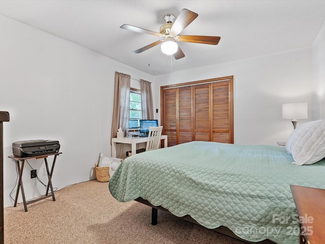 2212 Jb Denton Rd, Lancaster, SC 29720 - carpeted bedroom featuring a closet and a ceiling fan
