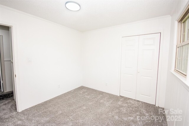 224 Mountain View Rd, Statesville, NC 28625 - unfurnished bedroom featuring carpet flooring, ornamental molding, and a closet