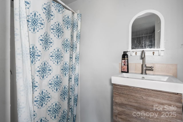 1302 1st Ave NW, Hickory, NC 28601 - bathroom featuring vanity and a shower with curtain