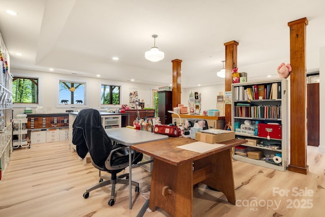 492 Henry Mountain Rd, Brevard, NC 28712 - office featuring light wood finished floors and recessed lighting