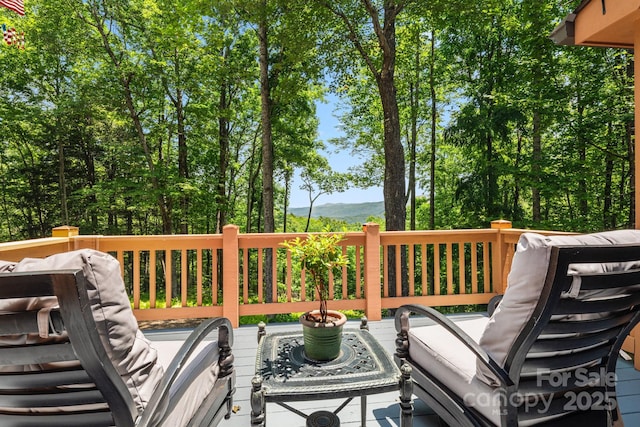 492 Henry Mountain Rd, Brevard, NC 28712 - wooden terrace featuring a mountain view