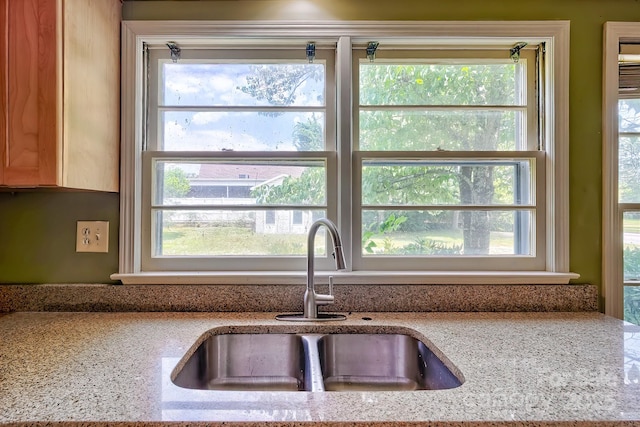 315 E Marion St, Kershaw, SC 29067 - kitchen with a sink and light stone counters