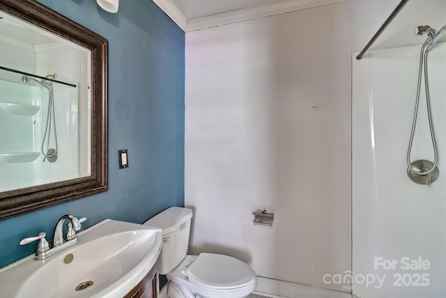 315 E Marion St, Kershaw, SC 29067 - full bathroom featuring crown molding and a shower
