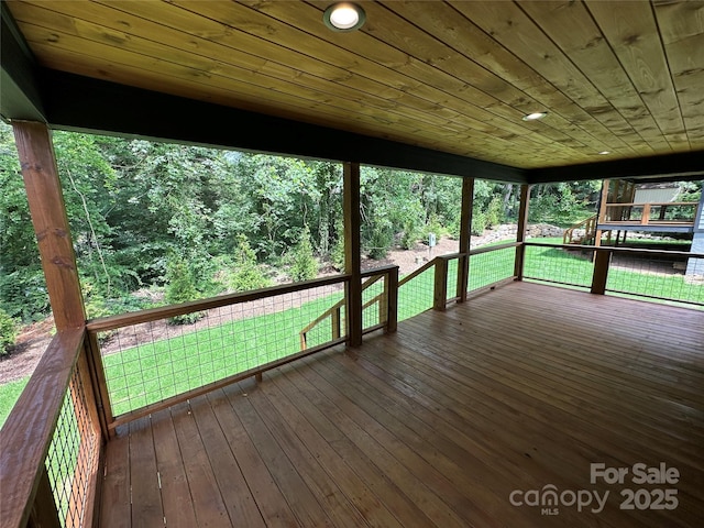 2031 S Oconeechee Ave, Black Mountain, NC 28711 - wooden terrace featuring a yard