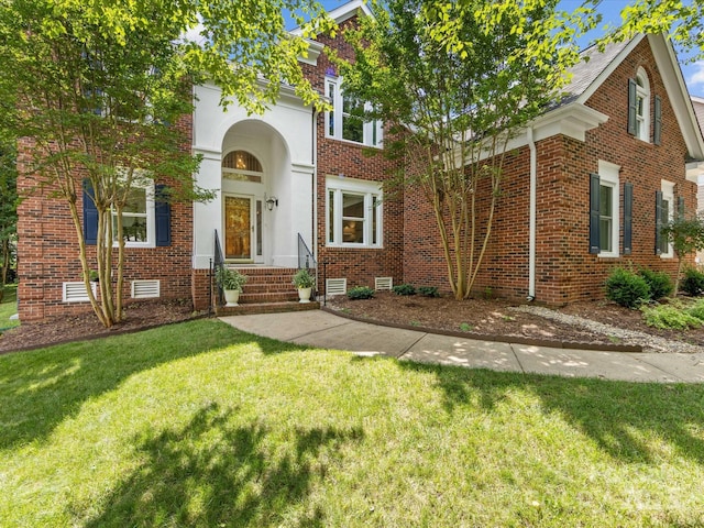 10527 Breamore Dr, Charlotte, NC 28270 - view of front of home featuring a front yard and brick siding