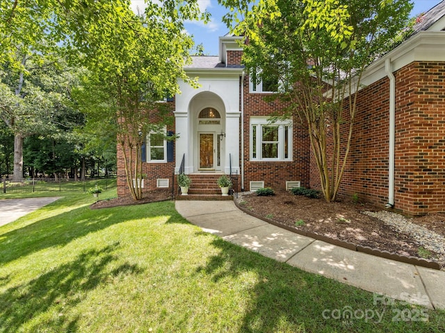 10527 Breamore Dr, Charlotte, NC 28270 - view of front facade featuring brick siding and stucco siding