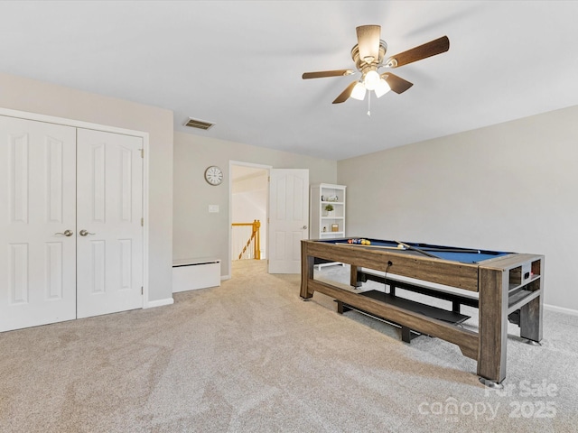10527 Breamore Dr, Charlotte, NC 28270 - game room with carpet floors and ceiling fan