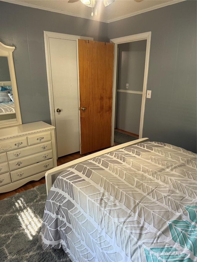 804 Lee St, Kings Mountain, NC 28086 - bedroom with crown molding and wood finished floors