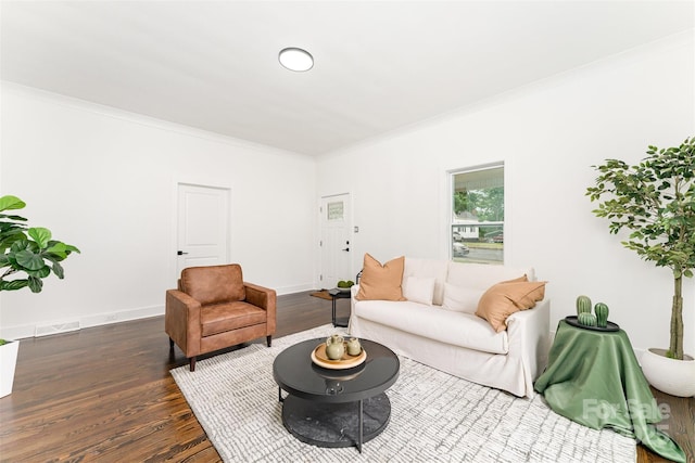 617 N Juniper Ave, Kannapolis, NC 28081 - living area featuring ornamental molding and dark wood finished floors