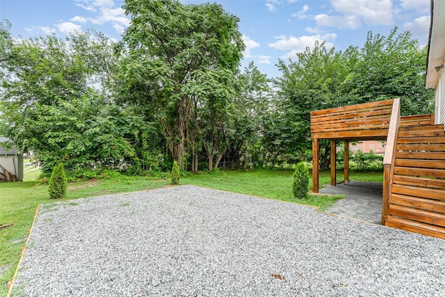 617 N Juniper Ave, Kannapolis, NC 28081 - view of green lawn featuring a patio area and stairs