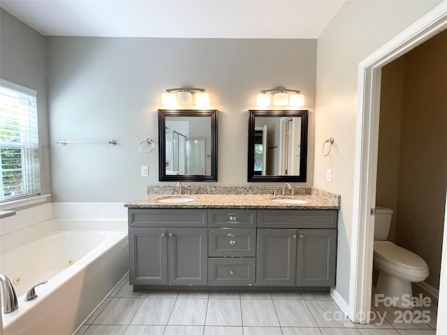 2834 Ritz Ln, Matthews, NC 28105 - full bath featuring double vanity and a tub with jets