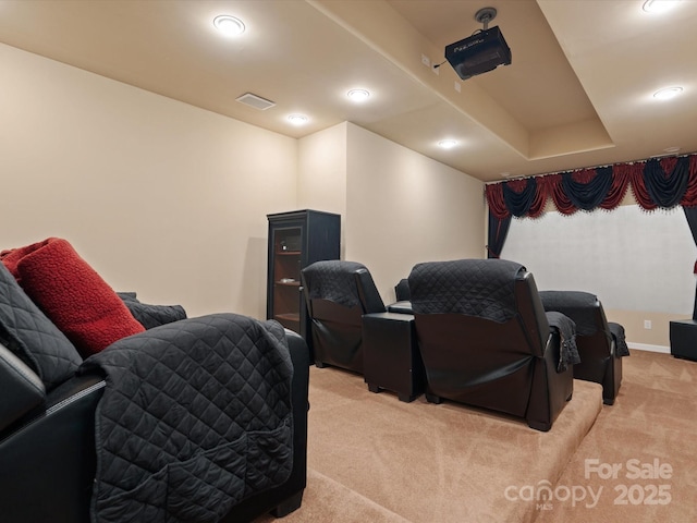 8407 Rolling Fields Rd, Mint Hill, NC 28227 - cinema room featuring light carpet and recessed lighting