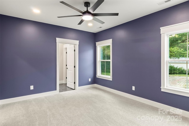 299 Collingswood Dr, Concord, NC 28027 - carpeted spare room with ceiling fan and recessed lighting