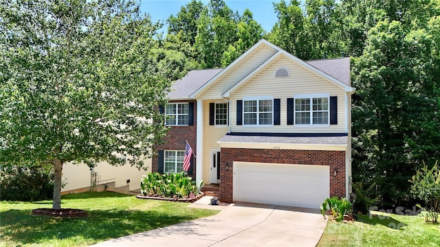 3236 Wicklow Ln, Clover, SC 29710 - view of front of property featuring driveway, an attached garage, brick siding, and a front lawn