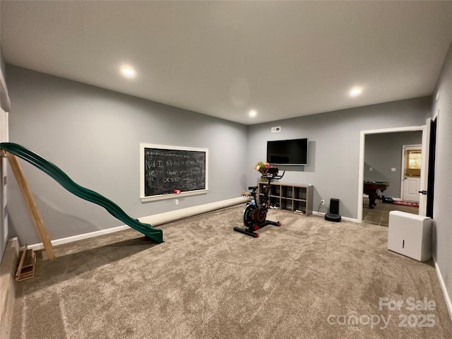 3236 Wicklow Ln, Clover, SC 29710 - game room with carpet floors and recessed lighting