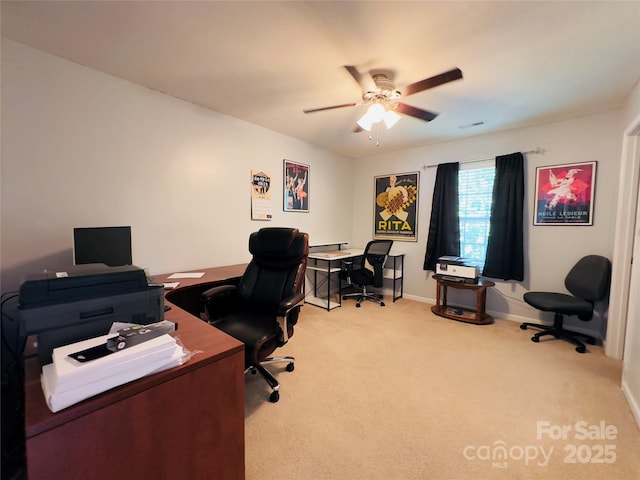 3236 Wicklow Ln, Clover, SC 29710 - carpeted office space featuring a ceiling fan and baseboards