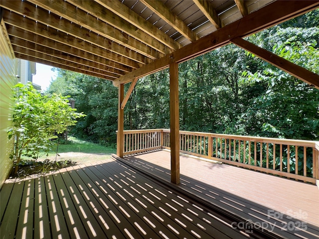 3236 Wicklow Ln, Clover, SC 29710 - wooden terrace with view of wooded area
